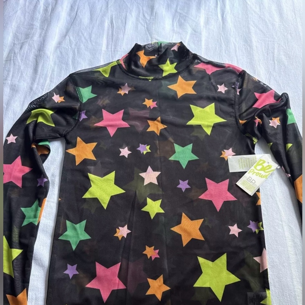 BP. Be Proud by BP Mesh Turtleneck Top, Sz S